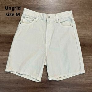 Ungrid ハイウエストショートパンツ　ホワイト　サイズM デニム ハーフパンツ ショート