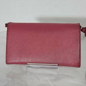 《1円スタート》PRADA プラダ サフィアーノ レザー ショルダーウォレット ピンク P4829の画像2