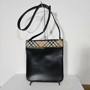 《1円スタート》Burberry　バーバリー　ノバチェック　レザー　ショルダーバッグ　B4670