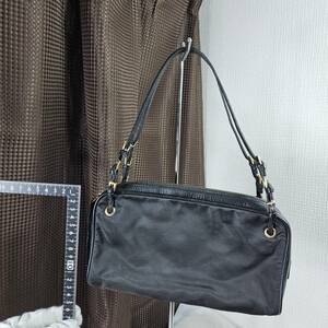 《1円スタート》PRADA　プラダ　レザー×ナイロン　ハンドバッグ　ブラック　P4668