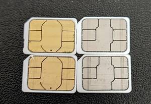 SIMカード　ナノ　nano sim　カード　4枚セット　（解約済）