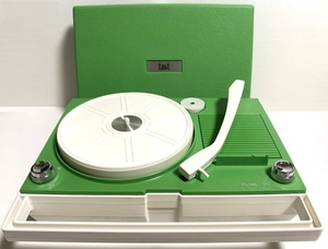  used * operation verification goods made in Japan to Miku la electro- machine portable record player takt TP-5M microphone attaching present condition goods that time thing Showa Retro 
