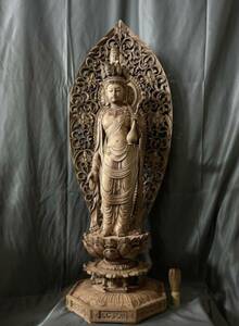 . wave sculpture extra-large 91cm Buddhism handicraft total . made finest quality carving 10 one surface . sound bodhisattva . image 