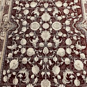 大判 最高峰約144万ノット シルク30％ウール70% イラン産手織り 高級ペルシャ絨毯 201×305cm #5の画像4