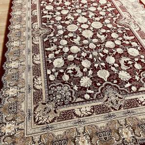 大判 最高峰約144万ノット シルク30％ウール70% イラン産手織り 高級ペルシャ絨毯 201×305cm #5の画像7