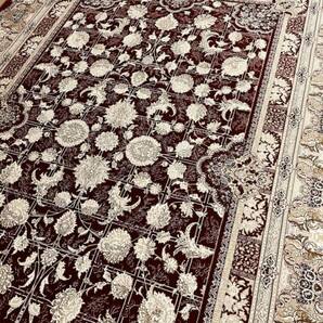 大判 最高峰約144万ノット シルク30％ウール70% イラン産手織り 高級ペルシャ絨毯 201×305cm #5の画像8