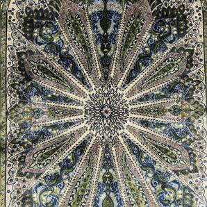 イラン産 高級ペルシャ絨毯 総シルク 手織り 最高峰225万ノット 101×152cm #15の画像7