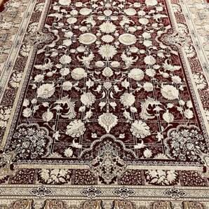 大判 最高峰約144万ノット シルク30％ウール70% イラン産手織り 高級ペルシャ絨毯 201×305cm #5の画像1