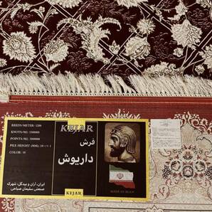 大判 最高峰約144万ノット シルク30％ウール70% イラン産手織り 高級ペルシャ絨毯 201×305cm #5の画像9