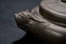 br10381 中国美術 石製 彫刻 漢詩文魚摘 水滴 書道具 唐物　幅10.2x13.1cm 高4.8cm_画像5