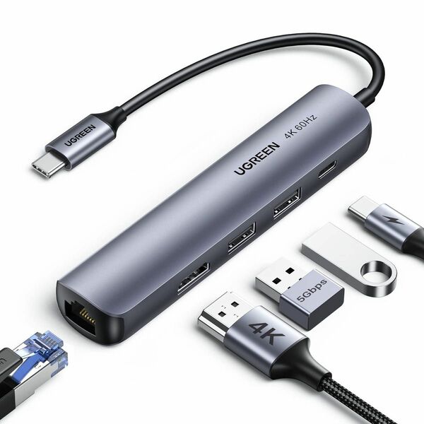 UGREEN ハブ USB-C 5-IN-1 USB3.0 HDMI 4K