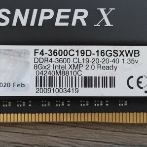 G.SKILL SNIPER X DDR4-3600 8GB×2枚 計16GB 【デスクトップ用メモリ】の画像4