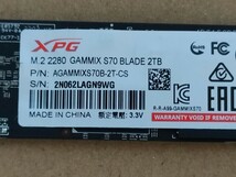 ADATA XPG GAMMIX S70 BLADE M.2 2280 PCIe 4.0 NVMe 1.4 3D NAND 2TB 【SSD】_画像3