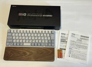 PFU キーボード HHKB Professional HYBRID Type-S 日本語配列／白 （専用吸震マット付き）・HHKB用ウッドパームレスト付き