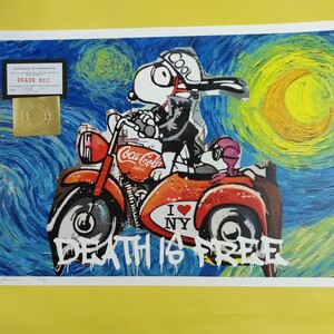 DEATH NYC ограниченный выпуск 100 листов искусство постер Snoopy SNOOPY GOGHgo ho звезда месяц ночь мотоцикл coca-cola Coca Cola Tom eba Heart 