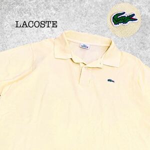 A-273★LACOSTE ラコステ★イエロー黄色 ワニロゴ刺繍 半袖 鹿の子 ポロシャツ 6