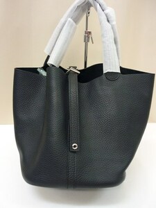  cow leather Cube type tote bag ( black )[ new goods ]