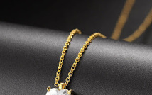送料一律 ハート型ダイヤモンドCZ 愛のゴールドネックレス 18KGP Gold Plated necklace 1円オークション 60_画像3