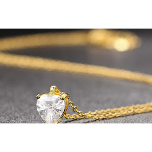 送料一律 ハート型ダイヤモンドCZ 愛のゴールドネックレス 18KGP Gold Plated necklace 1円オークション 60の画像2