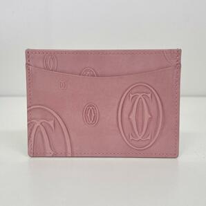 １円～ A-10 Cartier カルティエ マスト ハッピーバースデー カードケース 定期入れ ピンク パスケース パテント レザー レディースの画像1