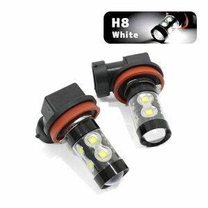 ю 【定形外】 スズキ ランディ C25 08.01～10.11 HID車 [ H8 ] フォグランプ LED 2個セット 50W 10連 SMD ホワイト (6000k) 12V/24V