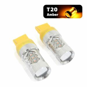 ю 【メール便】 ホンダ アコード CL7/8/9 H17.11～H20.11 [ T20 ] バックランプ LED 2個セット 80W 16連 XT-E端子搭載 アンバー 12V/24V