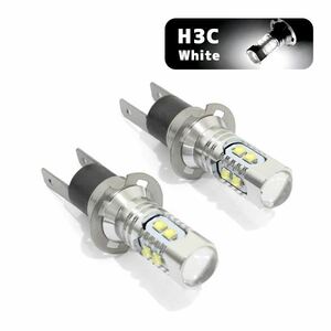 ю 【メール便】 トヨタ カローラスパシオ AE111,115N系 H9.1～H13.5 H3C フォグランプ LED 2個セット 50W 10連 SMD ホワイト 12V/24V