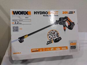 美品 動作 WORX ワークス HYDROSHOT ハイドロショット 充電式洗浄ガン WG629.3 清掃 高圧洗浄機 水洗い k0427