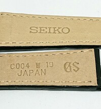 GRAND SEIKO セイコー グランドセイコー 純正 クロコダイル ベルト 19mm ブラック 未使用 バックル用 【GS2】_画像4