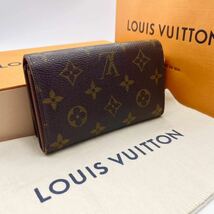 極美品● LOUIS VUITTON ルイヴィトン 折り財布 モノグラム ポルトモネ ビエ トレゾール 2つ折り L字ファスナー 茶 ブラウン レディース_画像2