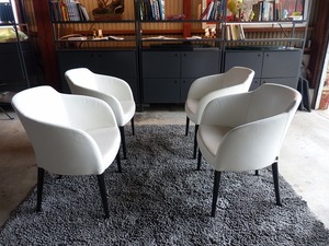 b. large . furniture lerba( L ba Italy )l[ emo geo -ne]4 legs set dining chair ( elbow attaching )l leather white l sum total 56 ten thousand 