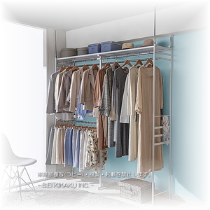 .. trim .... closet hanger rack thin type high capacity . charm white hanger low type width 120~200cm* stylish double hanger 