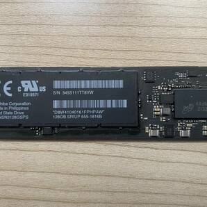 【動作品】apple純正SSD 128GB MacBook Air A1465 A1466 2013～2017 / Pro A1502 A1398 2013～2015等専用  TOSHIBA製 送料無料の画像1