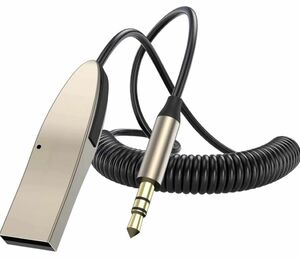 Bluetoothレシーバー 受信機 AUX 音楽再生 ハンズフリー通話可能 マイク内蔵 車載 USB 旧車にも対応