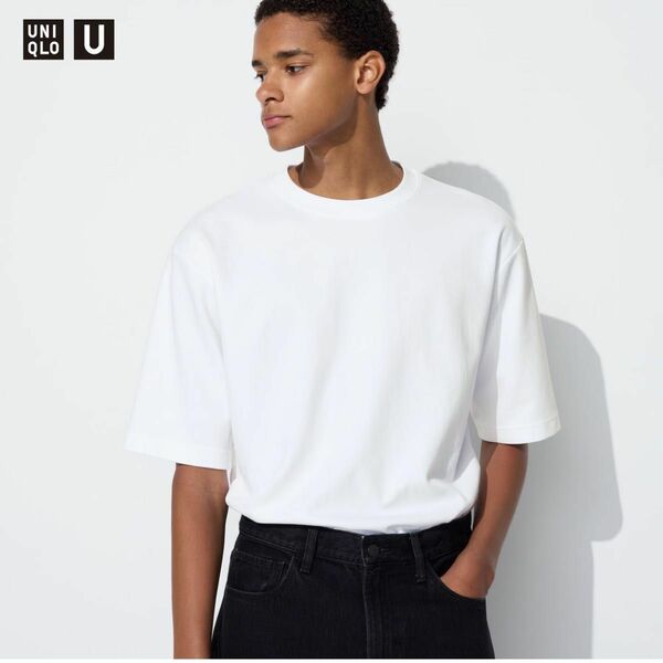 新品　UNIQLO ユニクロ　エアリズムコットンオーバーサイズTシャツ五分袖　2枚セット