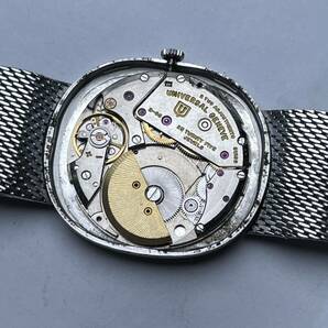 中古 ユニバーサルジュネーブ UNIVERSAL GENEVE ホワイトシャドウ Cal.2-66 マイクロローター 白SS ステンレス 自動巻き メンズ 腕時計の画像2
