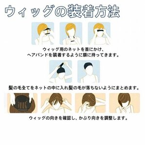 フルウィッグ ネット付き メンズ 男装 コスプレ ショート ブラック 黒 357aの画像4