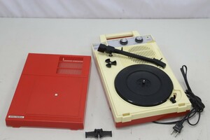 COLUMBIA コロンビア ポータブルレコードプレーヤー GP-3 レッド 赤 昭和レトロ（D3048）