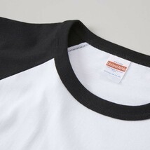 Tシャツ 七分袖 L ブラック ラグラン 厚手 5.6オンス 綿 無地T 七分 7分 7分袖 無地 綿100％ コットン A662 黒 黒色_画像4