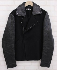 1J6249■CARVEN レザーコンビネーションライダース カルヴェン ジャケット 46