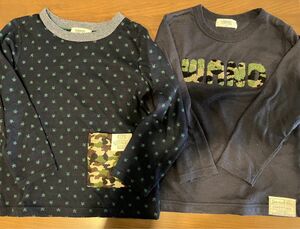 ★2枚セット★長袖 Tシャツ 子供トップス カットソー ロングTシャツ ロンT 110サイズ