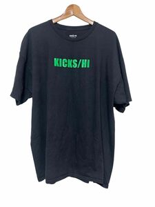 KICKS/HI メンズ Tシャツ　ロゴ　 黒×緑 XXL / 3L