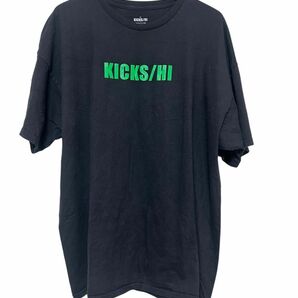 KICKS/HI メンズ Tシャツ　ロゴ　 黒×緑 XXL / 3L