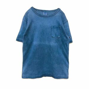 Champion Made in USA T1011 半袖Tシャツ インディゴ チャンピオン アメリカ製 ネイビー 無地 クルーネック 限定 デニム メンズ カットソー