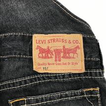 LEVI'S リーバイス 957 デニムオーバーオール　サロペット　ジーンズ　Mサイズ　ブラックデニム　34-35a_画像4