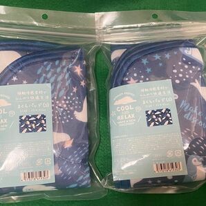 ラスト新品ひんやりまくらパット（S）２枚セット　ペンギン＆白くま＆あざらし＆魚柄