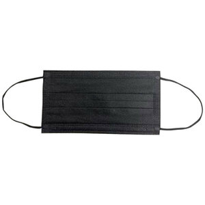 カラーマスク ブラック 3層 不織布 ふつうサイズ 柔らか素材でやさしい着け心地 入数：1箱(50枚入) RF-0925