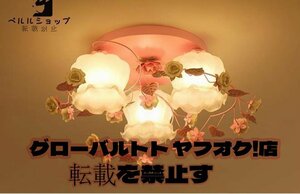 ★可愛いアンティーク調・薔薇シャンデリア 天井照明 ペンダントライト3灯