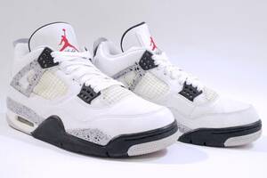 本物/2016年 NIKE AIR JORDAN4 RETRO OG WHITE CEMENT/白灰 US8/26cm ソール減りほぼゼロ/貴重な美品 dunk sb max95 dun sb fragment