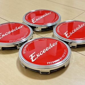 HOT STUFF ホットスタッフ Exceeder エクシーダー 6穴用 ハイエース キャラバン センターキャップ 在庫処分大特価品 4個セット 赤 レッドの画像3